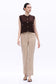 Bayeas High Rise Creased Straight Leg Pants in Khaki