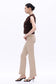 Bayeas High Rise Creased Straight Leg Pants in Khaki