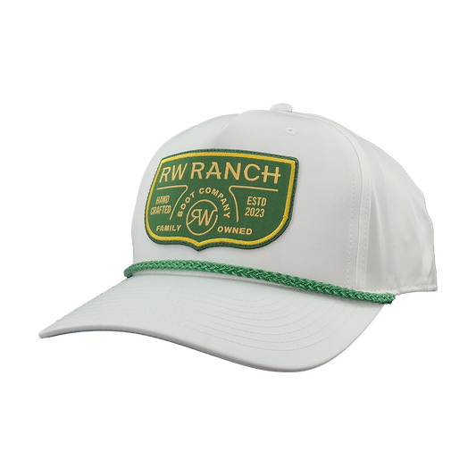 R. Watson Woven Patch Cap in White