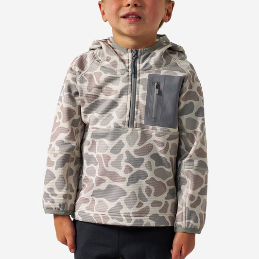 Burlebo Youth Blaze Tech Quarter Zip in Classic Deer Camo
