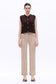 Bayeas High Rise Creased Straight Leg Pants in Khaki