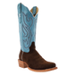 R. Watson Women’s Sky Blue and Chocolate Heavy Roughout Narrow Square 13″ Boot
