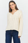 Dear John Dreya V-Neck Long Sleeve Sweater in Cream