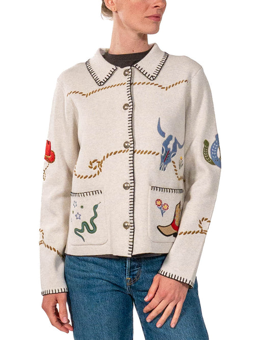 Pendleton Western Souvenir Cardigan in Oatmeal