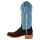 R. Watson Women’s Sky Blue and Chocolate Heavy Roughout Narrow Square 13″ Boot