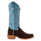 R. Watson Women’s Sky Blue and Chocolate Heavy Roughout Narrow Square 13″ Boot