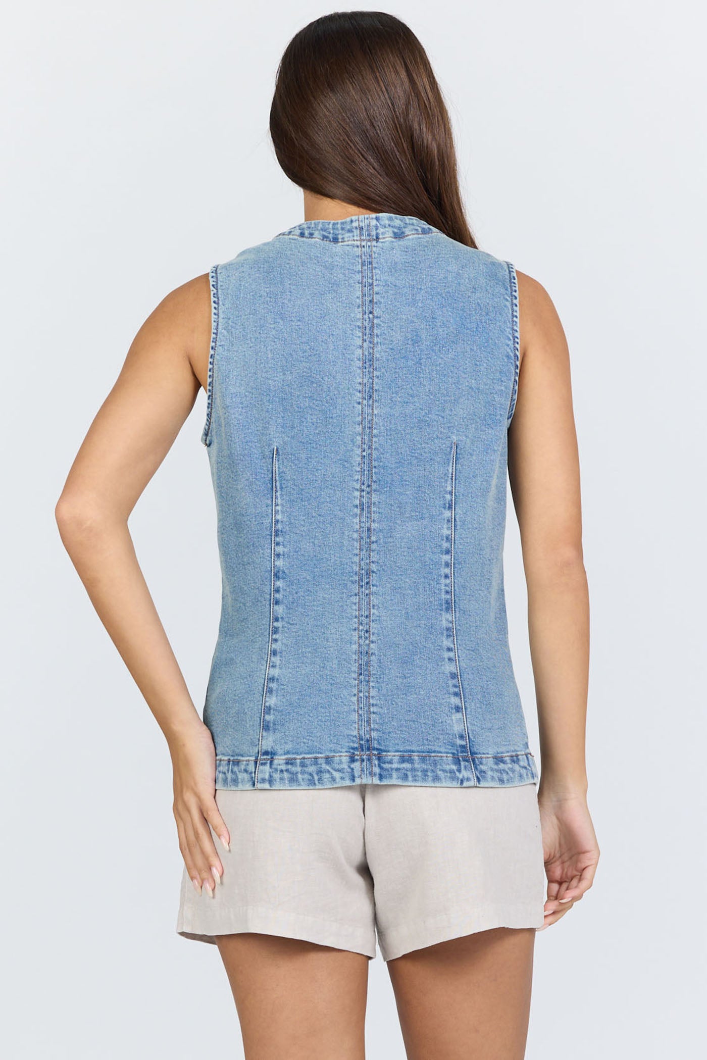 Dear John Kinsey Vest in Twilight Sky