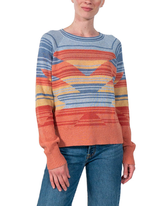 Pendleton Raglan Cotton Sweater in Indigo Rust Heather