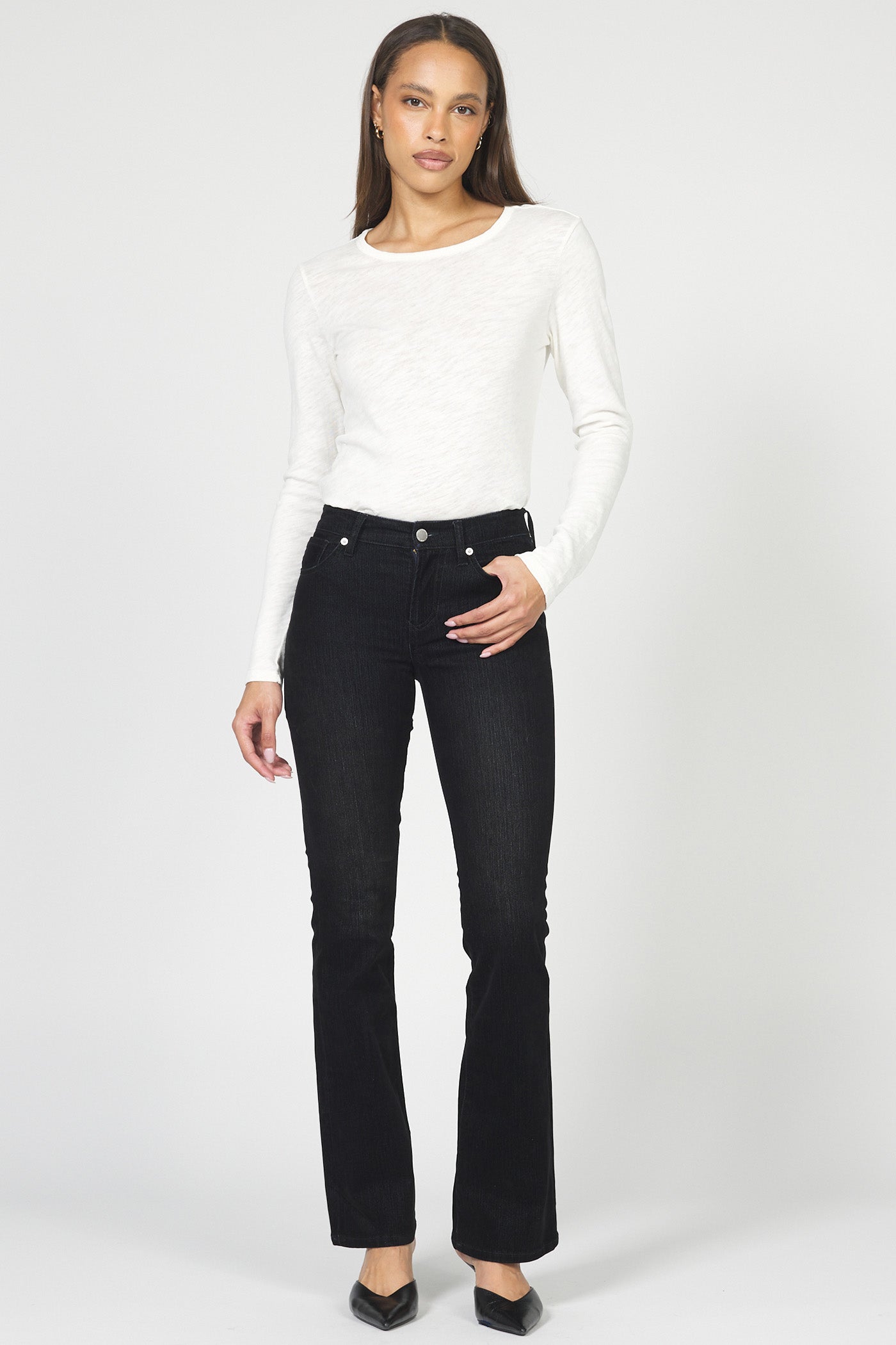 Dear John Jaxtyn Bootcut Brushed Jean in Black