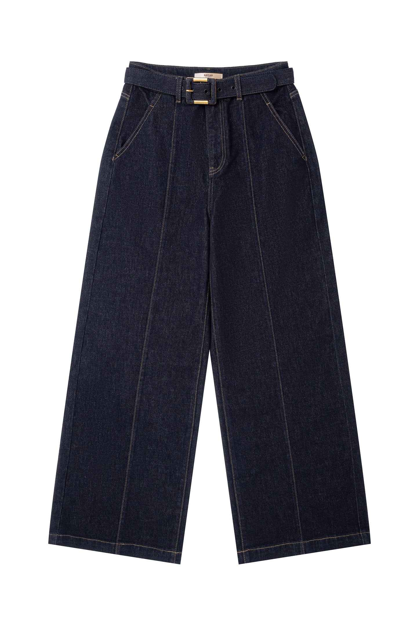 Bayeas Super High Rise Creased Wide Leg Jeans