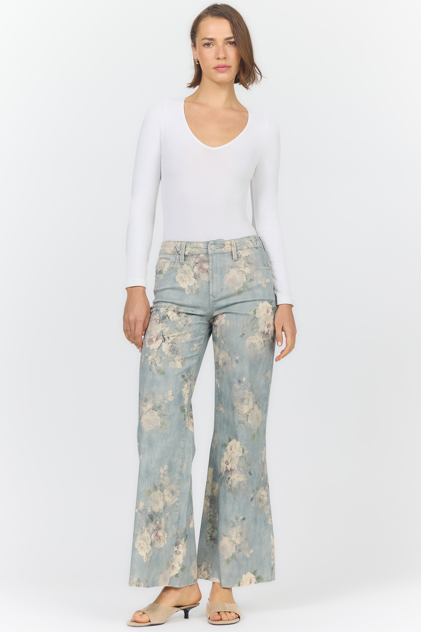 Dear John Micah Wide Leg Jean in Sea Glass Garden