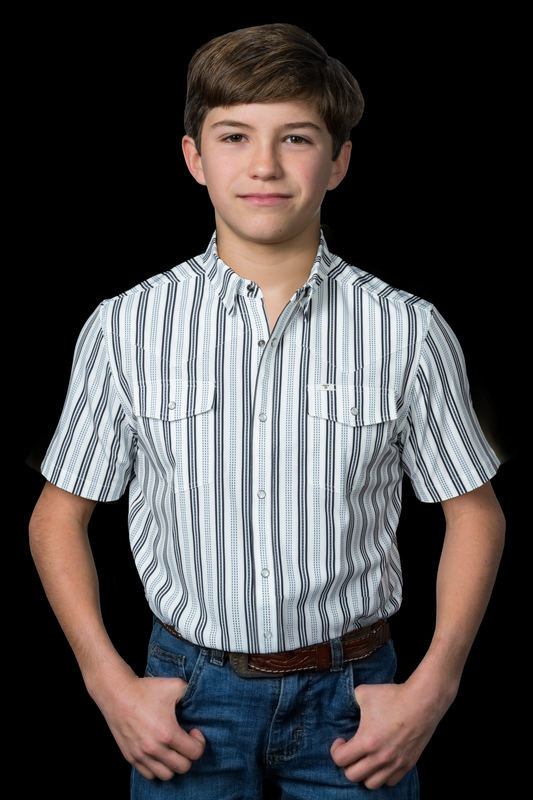 Ferrell Kid's The Jake Short Sleeve Snap in White