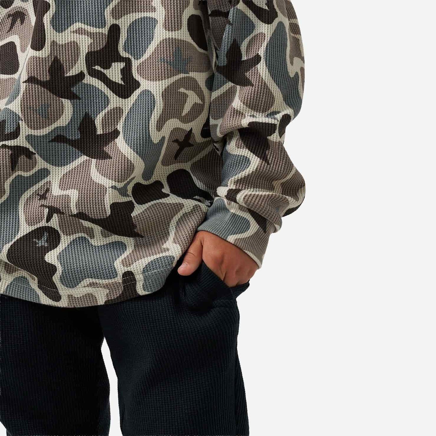 Burlebo Youth Thermal Hoodie in Mallard Mayhem Camo