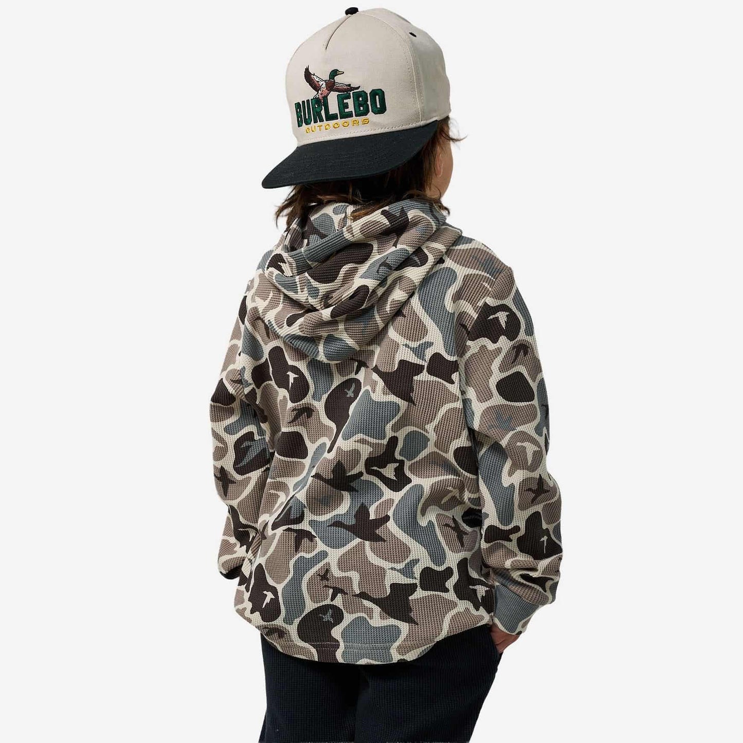Burlebo Youth Thermal Hoodie in Mallard Mayhem Camo