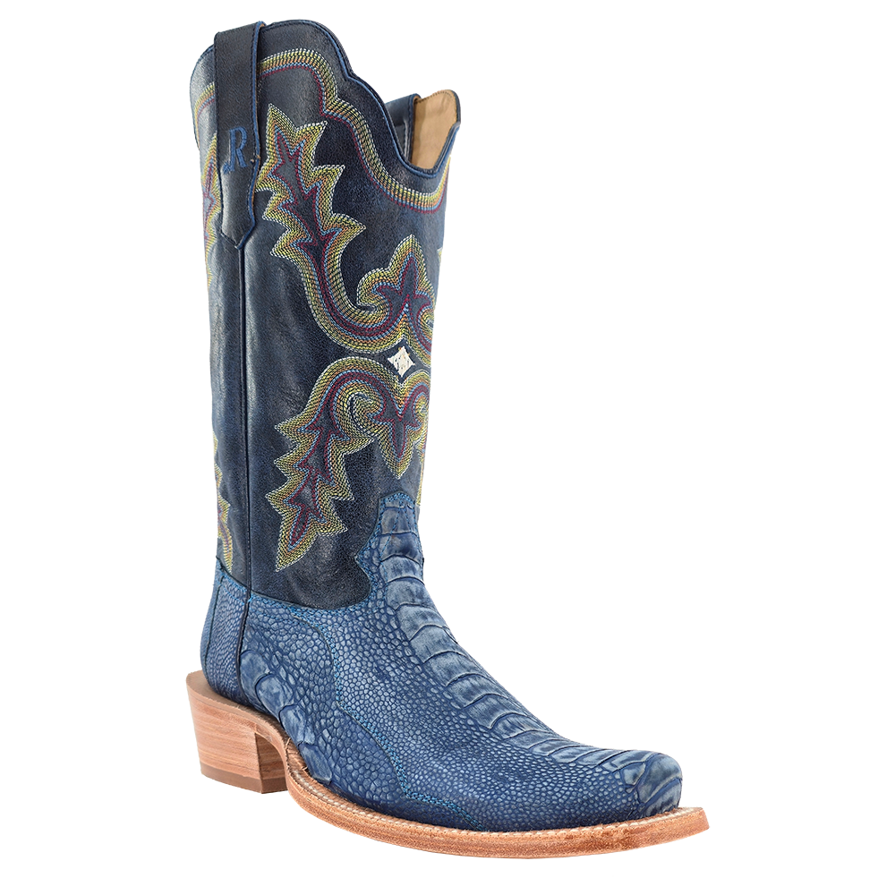 R. Watson Blue Jean Sueded Ostrich Leg Boot