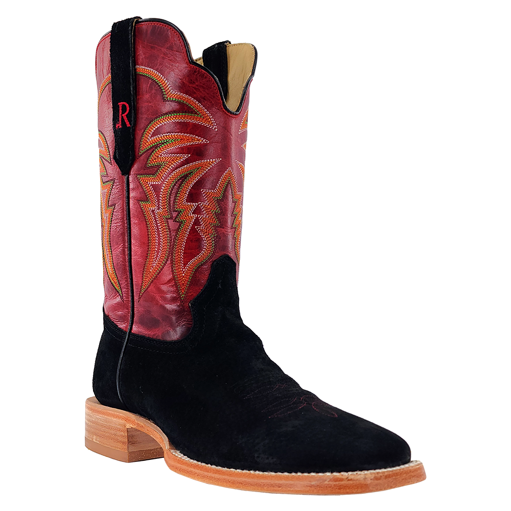 R. Watson Men’s Barn Red and Black Boar Wide Square 11″ Boot