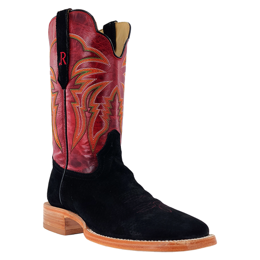R. Watson Men’s Barn Red and Black Boar Wide Square 11″ Boot