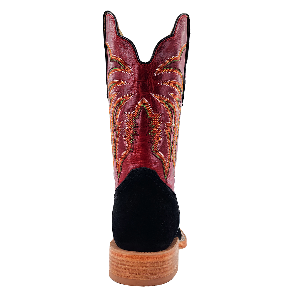 R. Watson Men’s Barn Red and Black Boar Wide Square 11″ Boot
