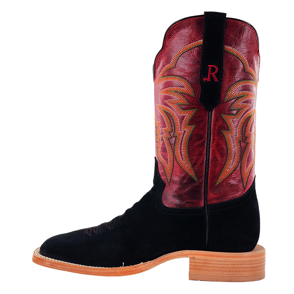 R. Watson Men’s Barn Red and Black Boar Wide Square 11″ Boot