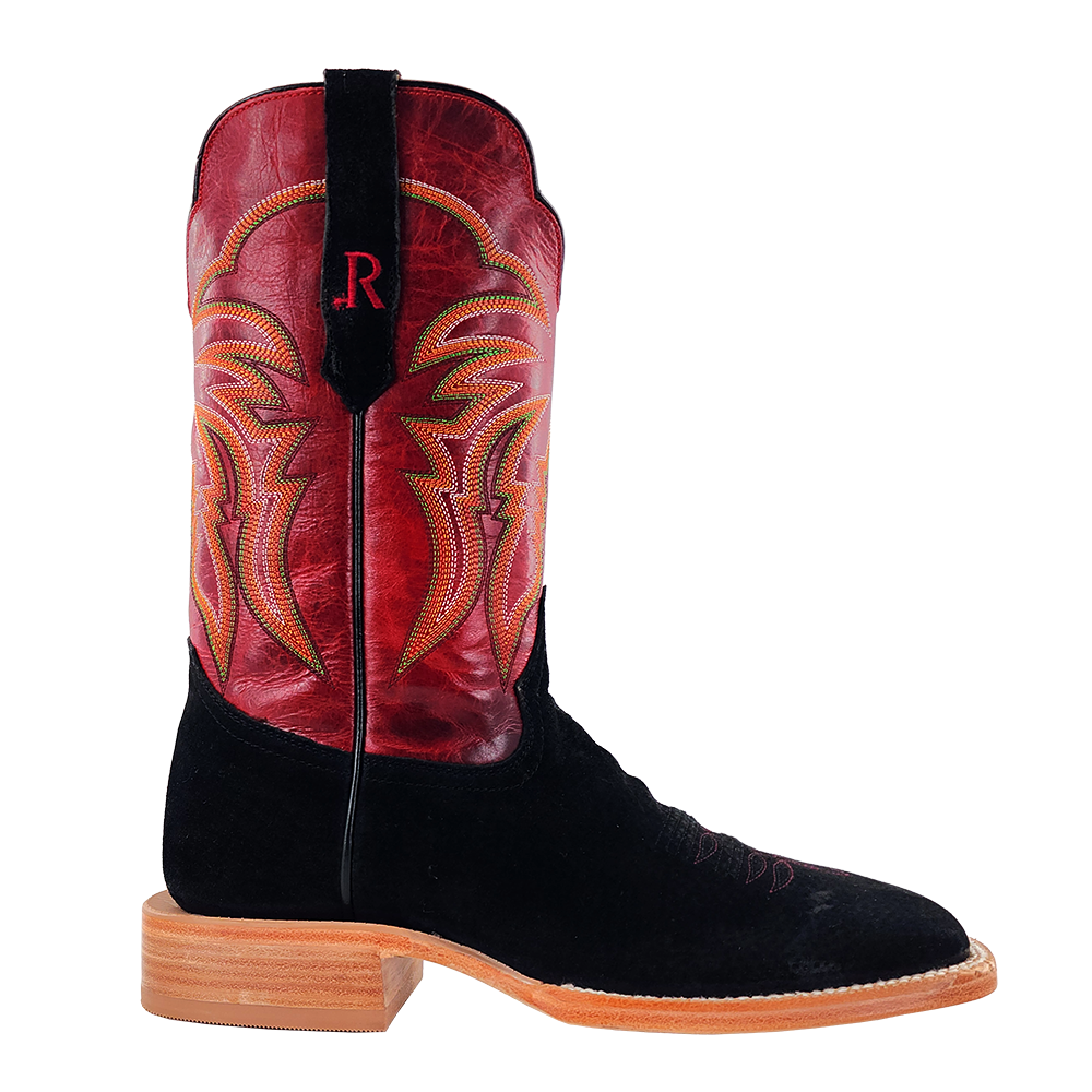 R. Watson Men’s Barn Red and Black Boar Wide Square 11″ Boot
