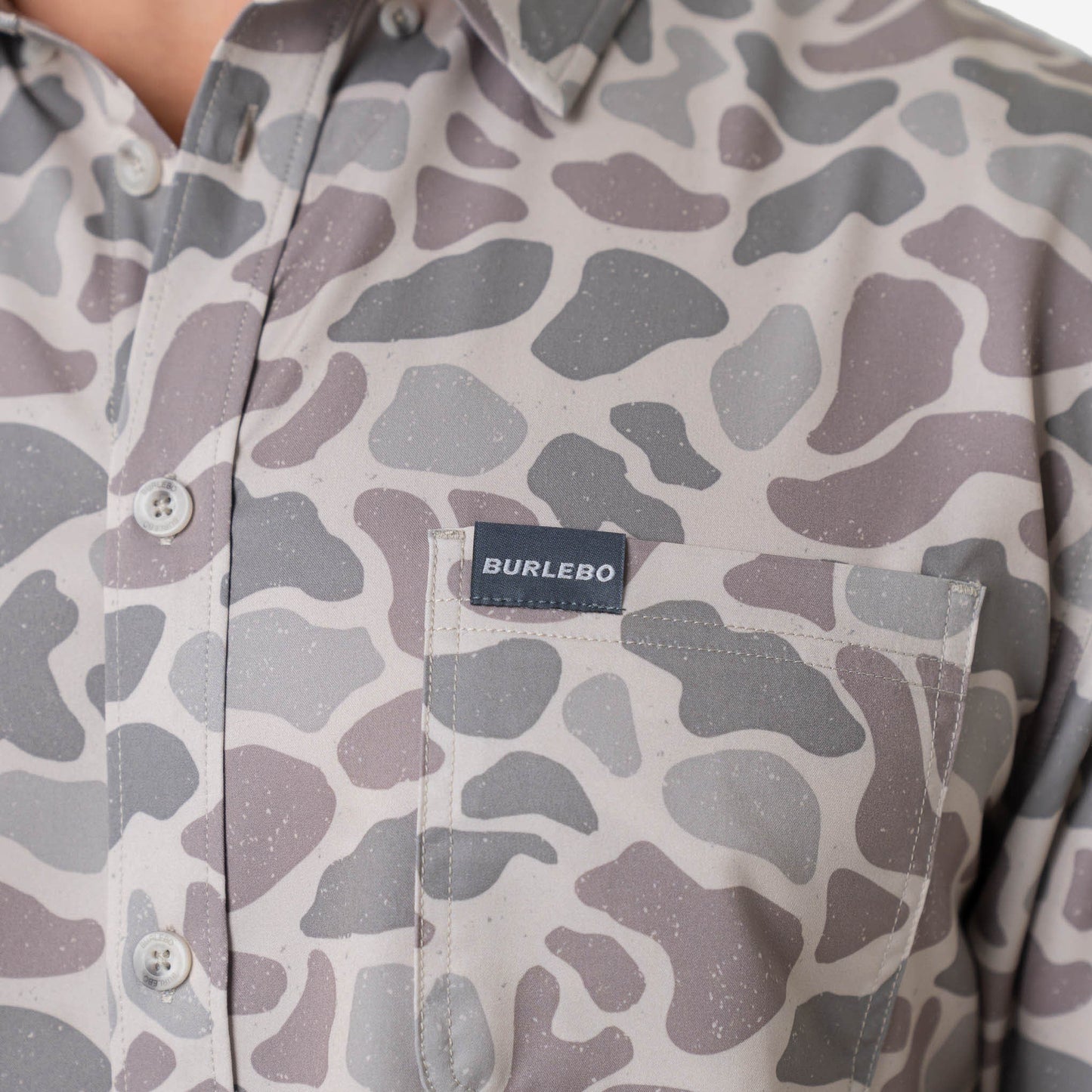 Burlebo Performance Button Up in Classic Deer Camo