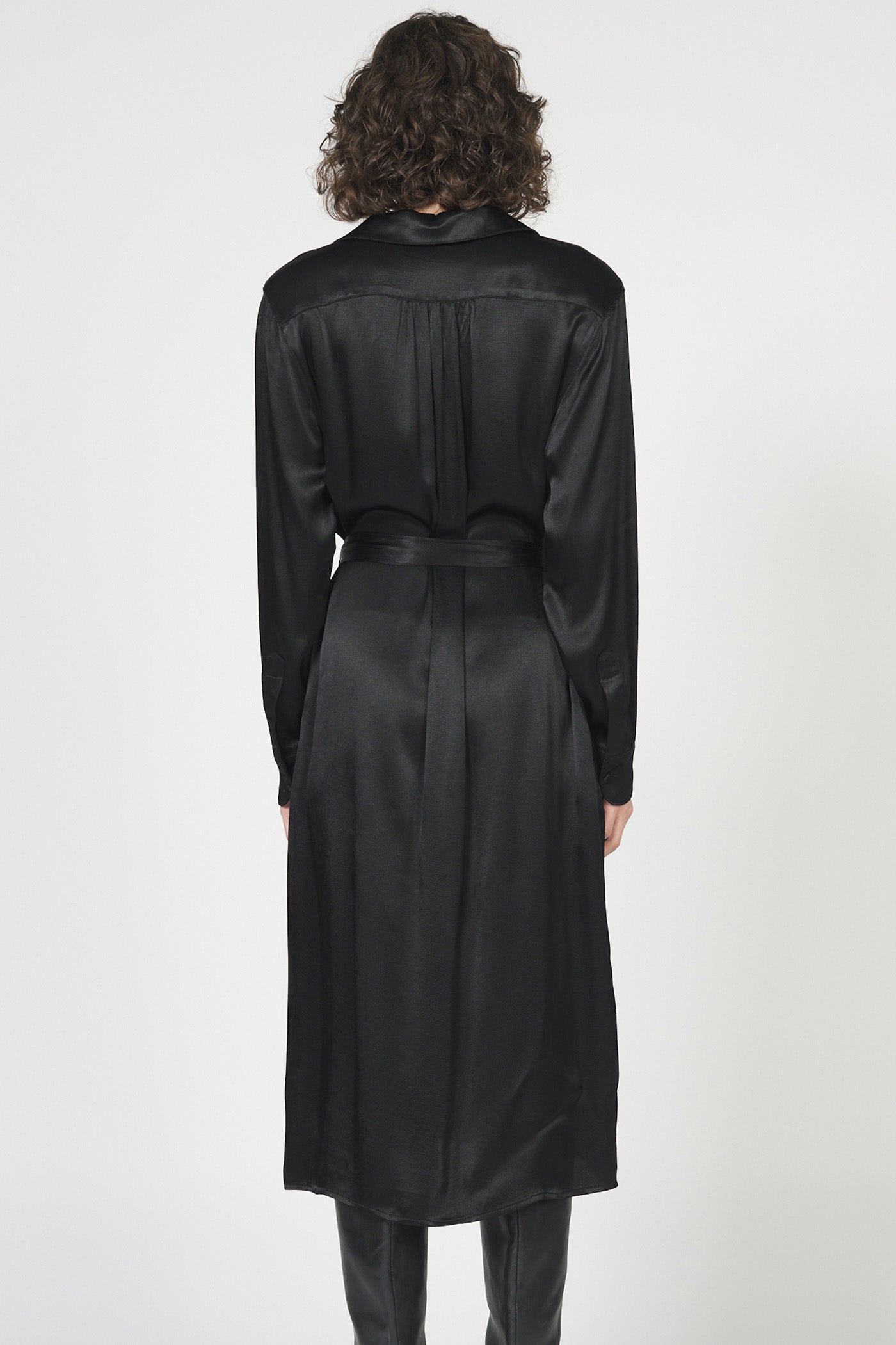 Dear John Galina Satin Dress in Black