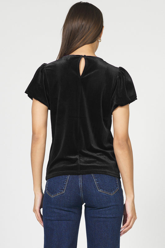 Dear John Vanessia Puff Sleeve Top in Black