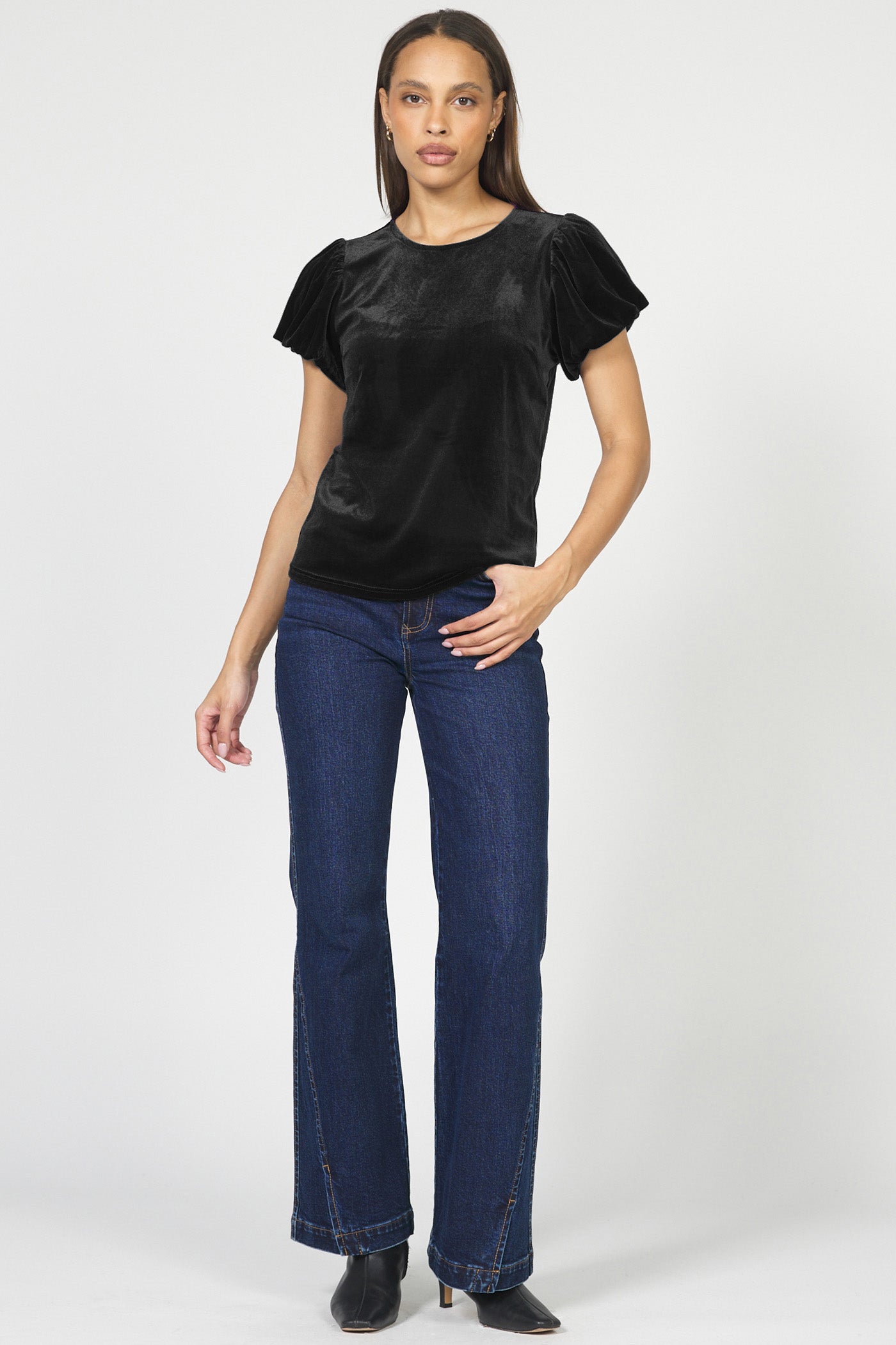 Dear John Vanessia Puff Sleeve Top in Black