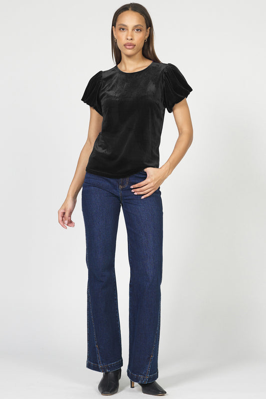 Dear John Vanessia Puff Sleeve Top in Black