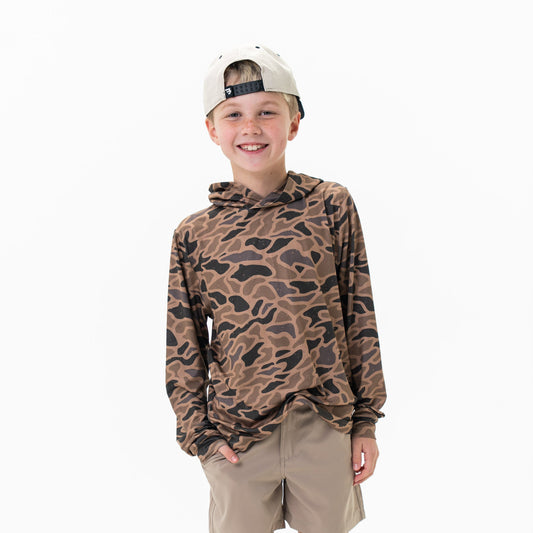Burlebo Youth Performance Hoodie in Gauge Camo