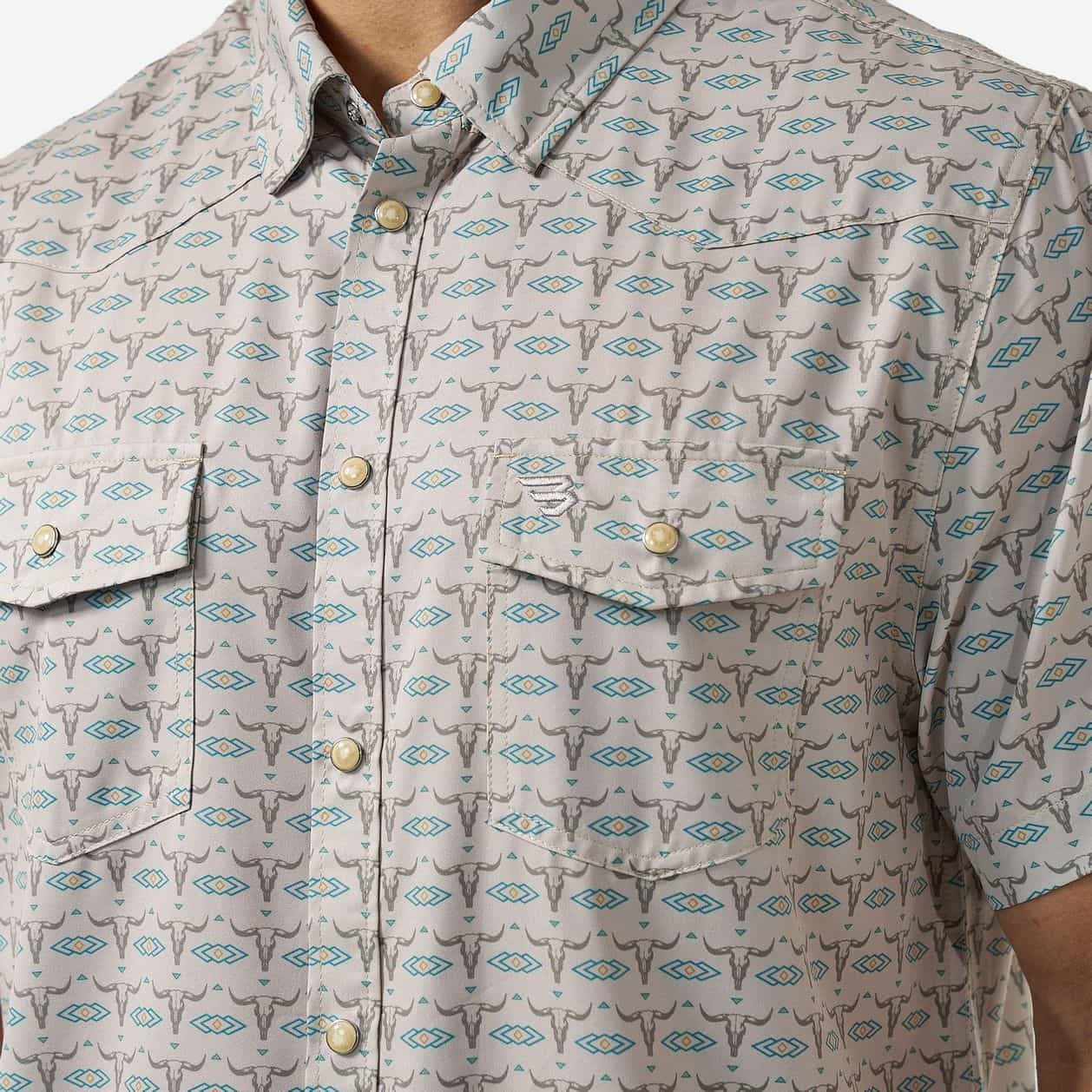 Burlebo Performance Western Shirt in Skull Rancher