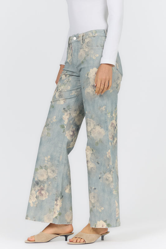 Dear John Micah Wide Leg Jean in Sea Glass Garden