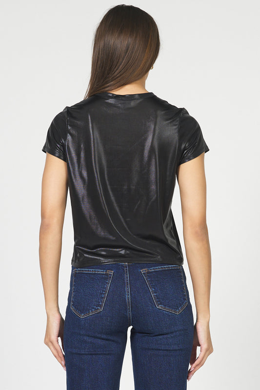 Dear John Unity Novelty Tee in Black Liquid Metal