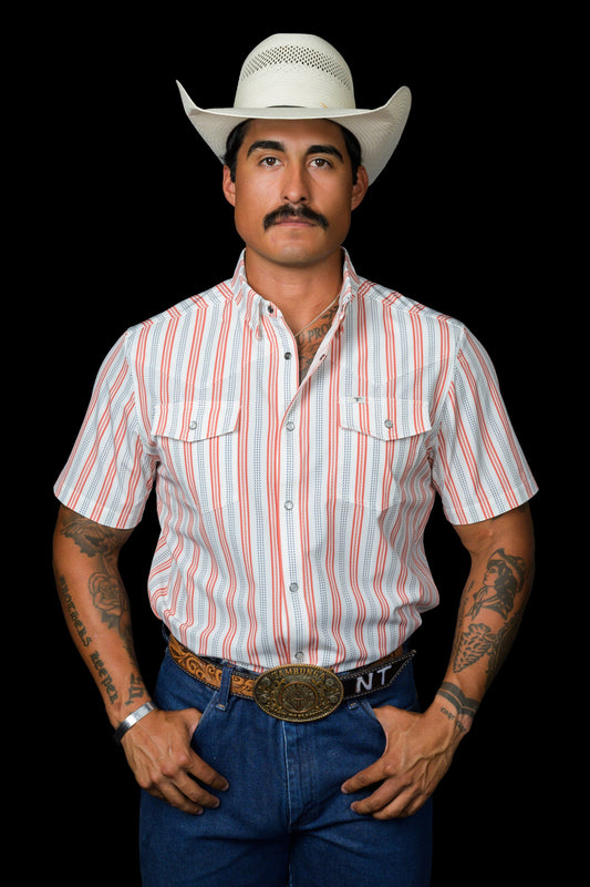 Ferrell The Jake Short Sleeve Snap in Salmon