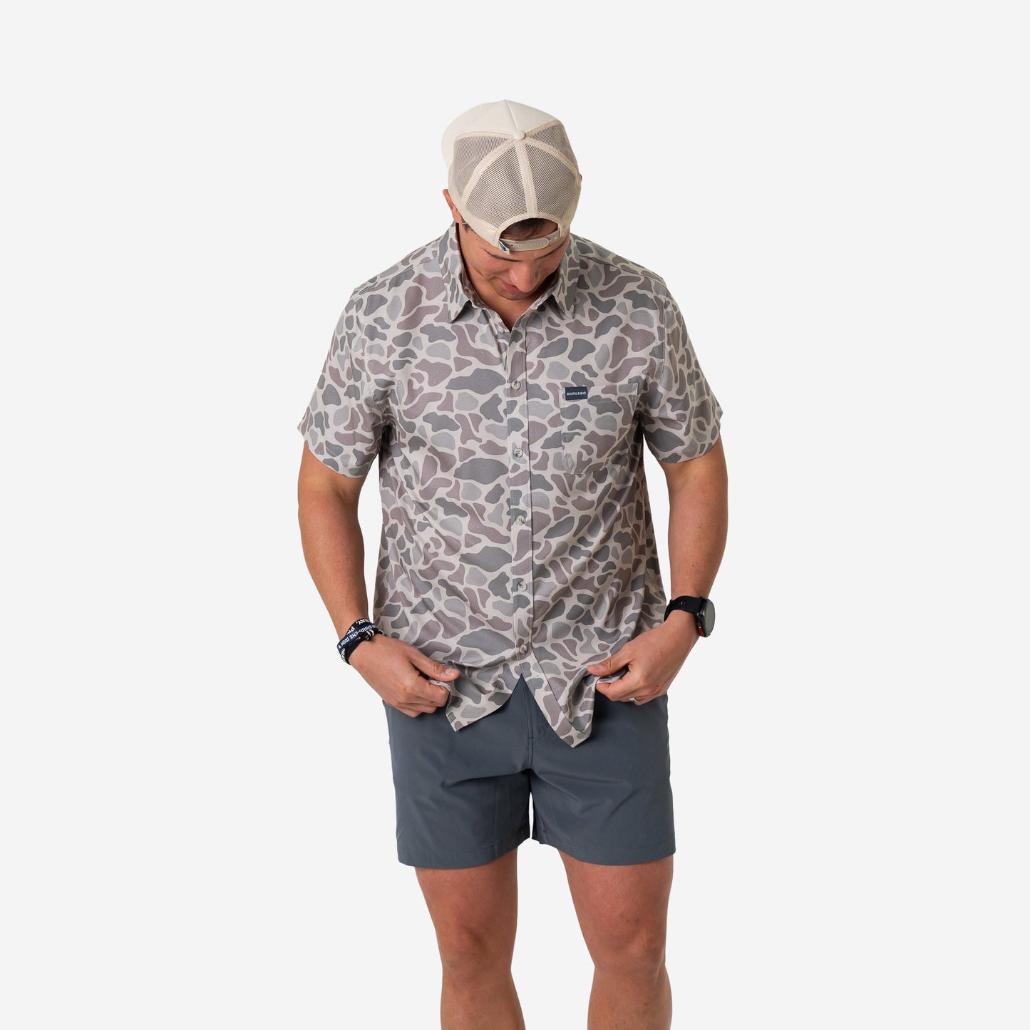 Burlebo Performance Button Up in Classic Deer Camo