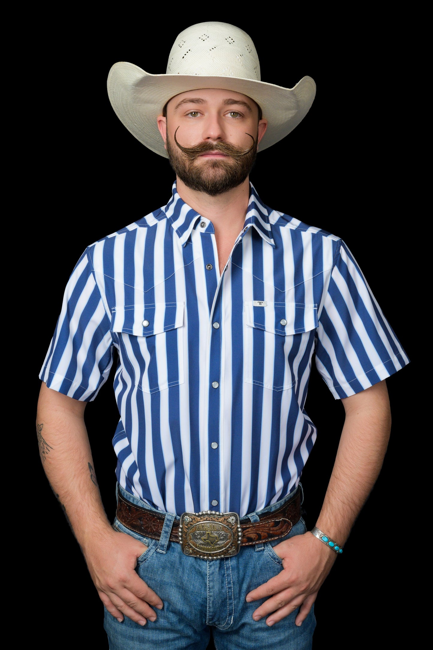 Ferrell The Liam Short Sleeve Snap in Blue