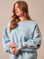 Kimes Ranch Western Patch Sweatshirt in Faded Denim
