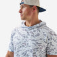 Burlebo Short Sleeve Performance Hoodie in White Camo