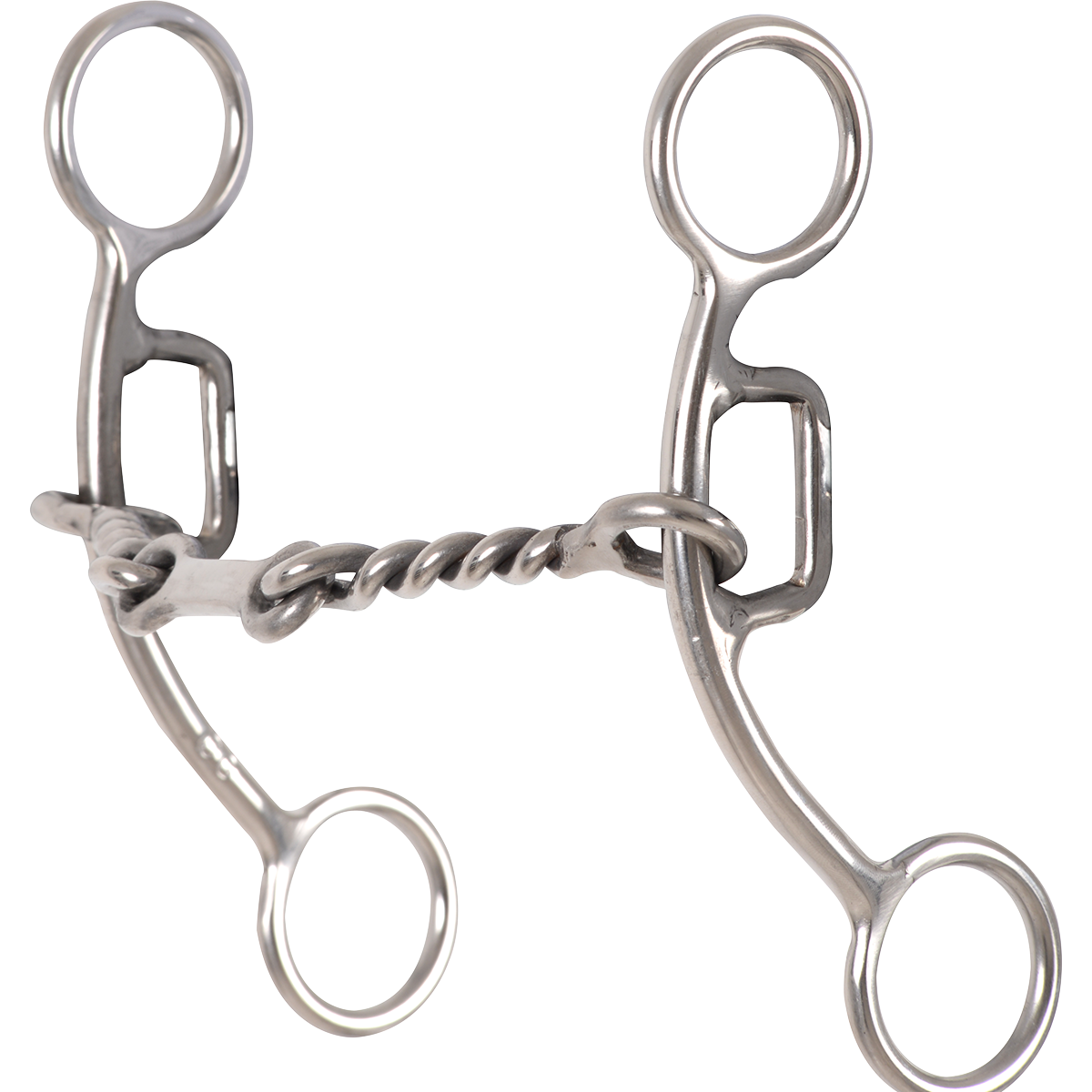 Classic Equine Goostree Delight Shank Gag Barrel Bit with Twisted Wire ...