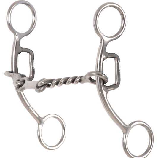 Classic Equine Goostree Delight Shank Gag Barrel Bit with Twisted Wire