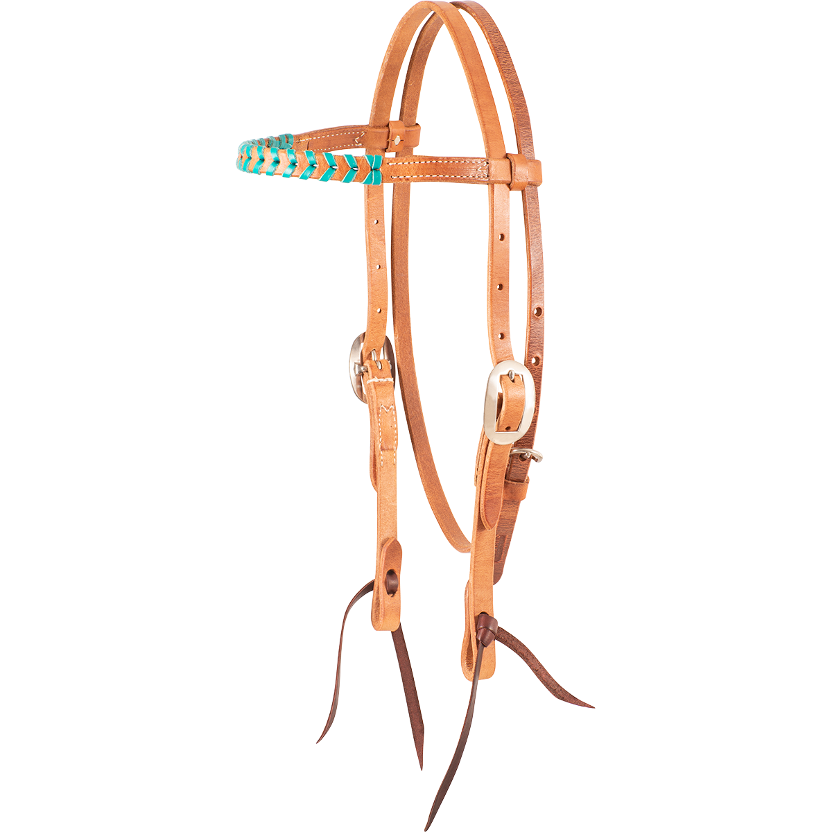 Martin Saddlery Browband Headstall with Turquoise Lace