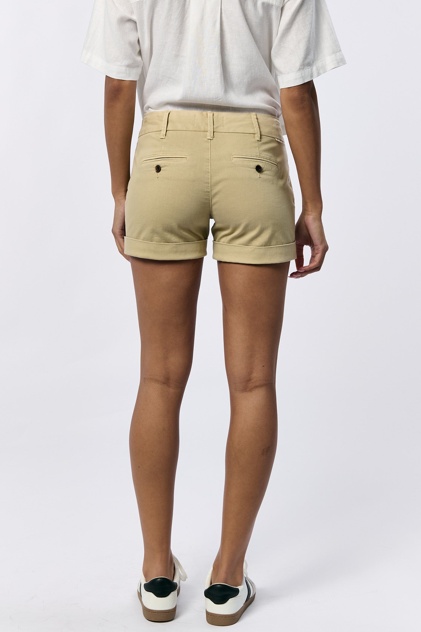 Dear John Hampton Mid Rise Shorts in Pale Khaki