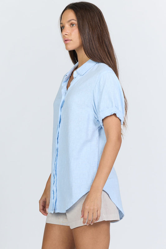 Dear John Denim Benning Poplin Shirt in Skyway