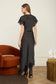 Black Polka Dot Midi Dress with Asymmetrical Lace Detail