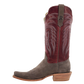 R. Watson Men’s Dark Cherry and Charcoal Roughout Narrow Square 13″ Boot