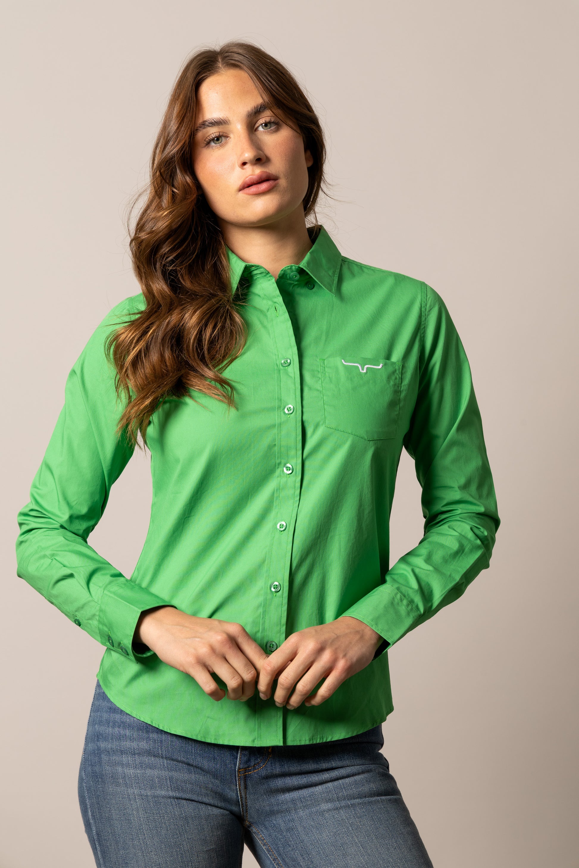 Kimes Ranch Women's Kelly Green KR Team Shirt Medium