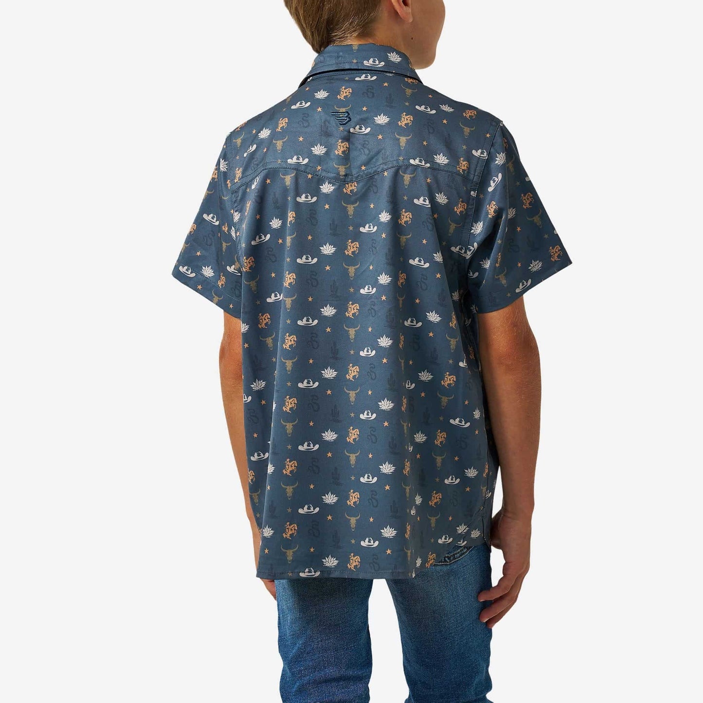 Burlebo Youth Performance Western Shirt in Desert Night