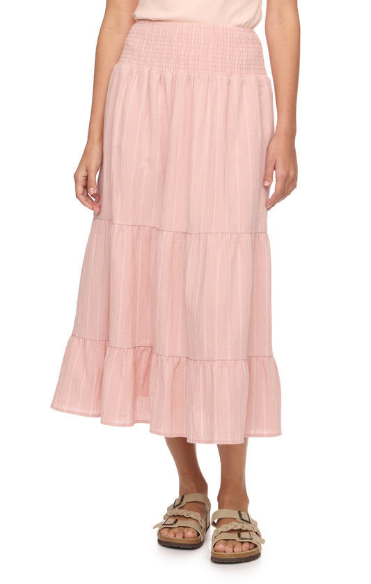 Flag & Anthem Lavina Smocked Tiered Midi Skirt