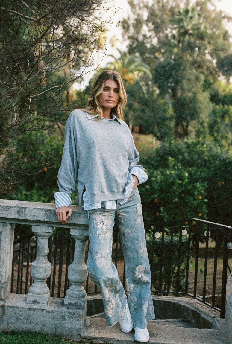 Dear John Micah Wide Leg Jean in Sea Glass Garden