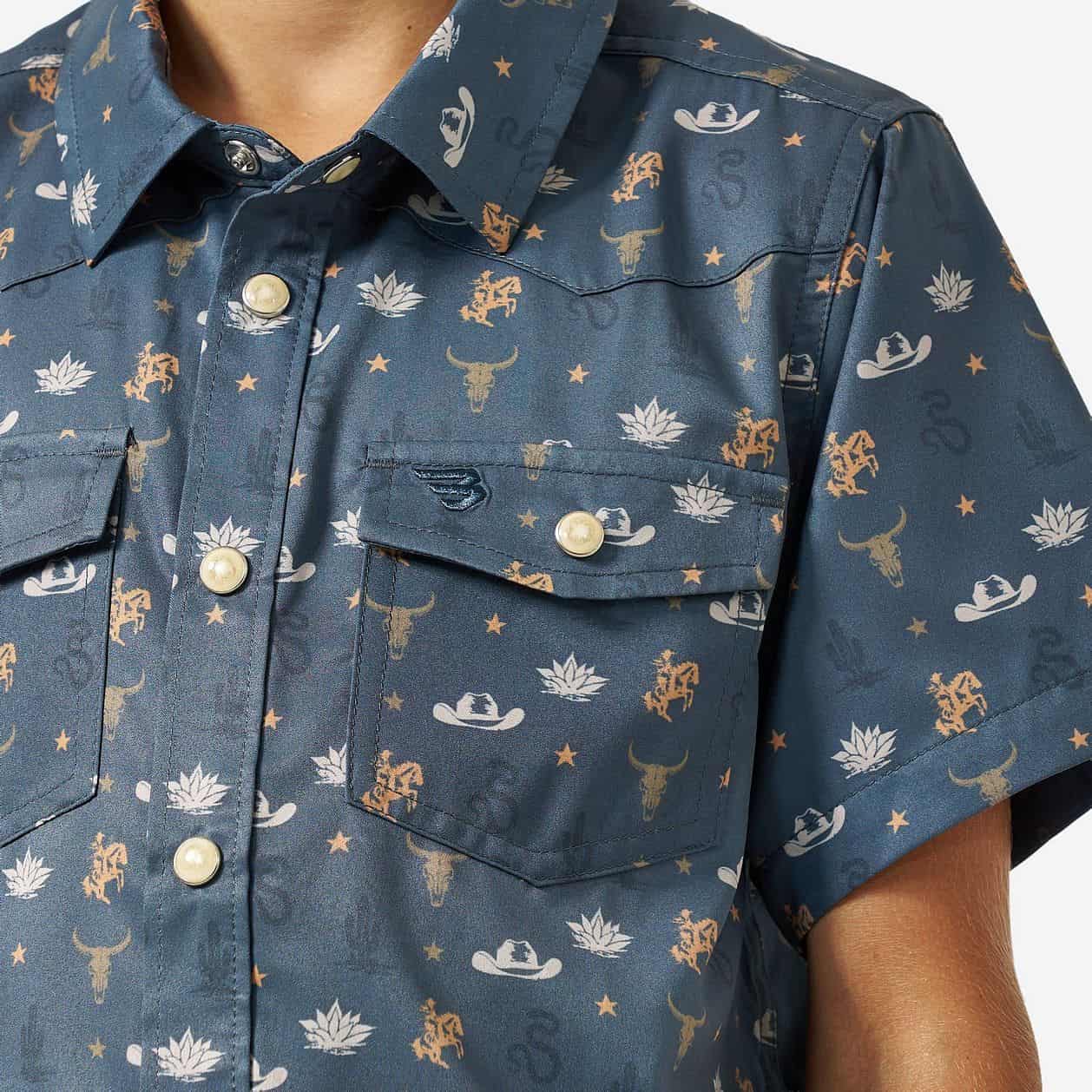 Burlebo Youth Performance Western Shirt in Desert Night